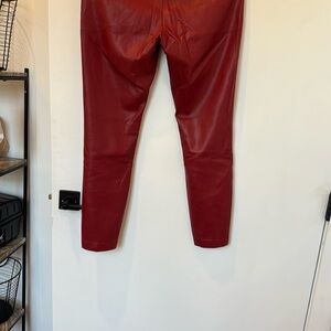 Zara Faux Red Leather Pantsuit